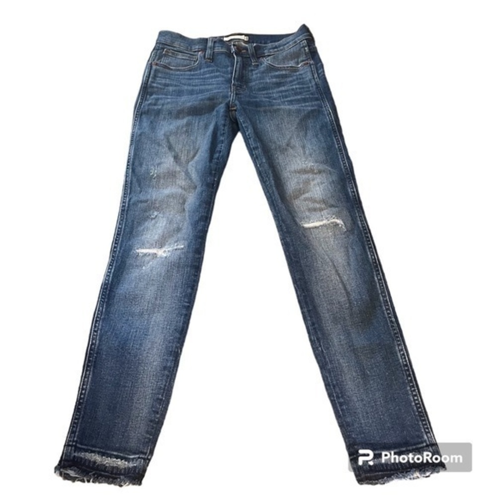 Madewell distressed skinny 9” high rise jeans